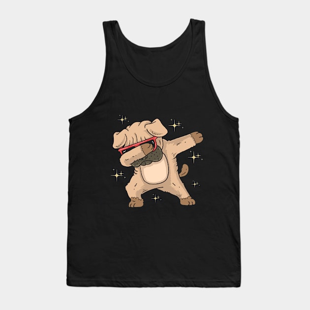 pug dog dabbing Tank Top by sharukhdesign